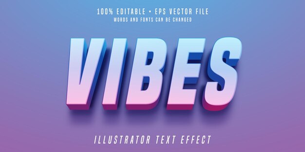 Effet De Texte Modifiable Vibes Style De Police 3d