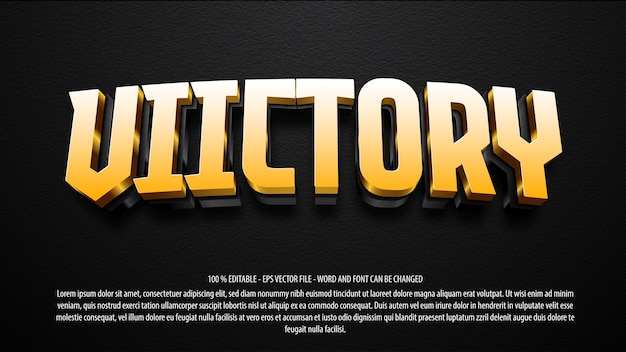 Effet De Texte Modifiable Victory 3d