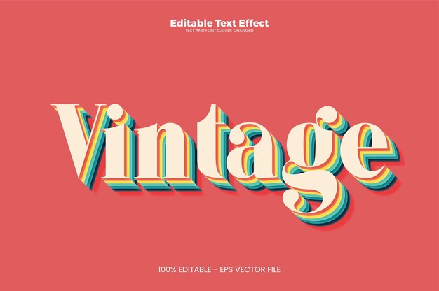 Effet De Texte Modifiable Vintage Dans Un Style Tendance Moderne