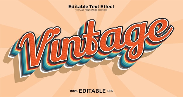 Effet de texte modifiable vintage dans un style tendance moderne