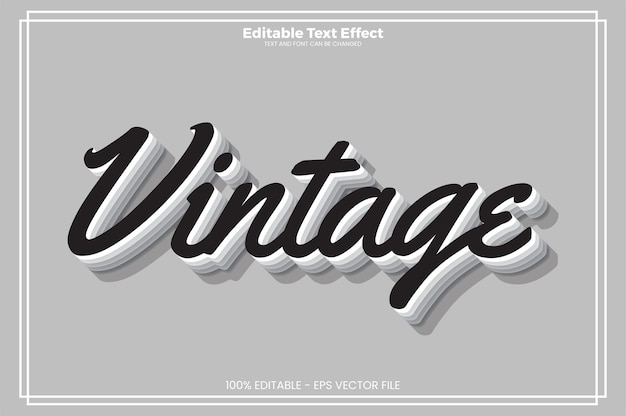 Effet de texte modifiable vintage dans un style tendance moderne