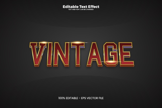 Effet De Texte Modifiable Vintage Dans Un Style Tendance Moderne