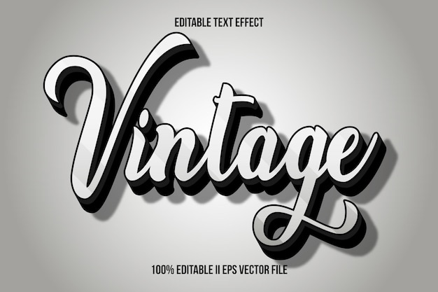 Vecteur effet de texte modifiable vintage style de dégradation en relief 3d