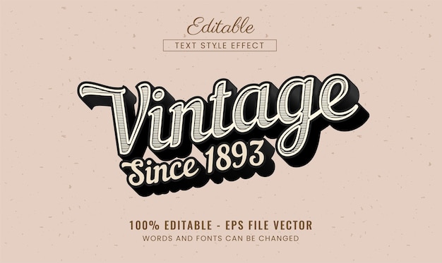 Effet De Texte Modifiable Vintage