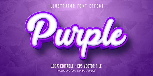 Effet De Texte Modifiable Violet 3d