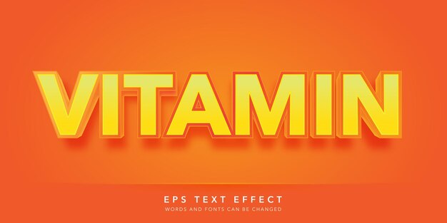 Effet De Texte Modifiable De Vitamine 3d