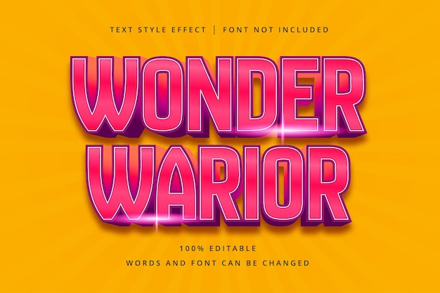 Effet De Texte Modifiable De Wonder Warior