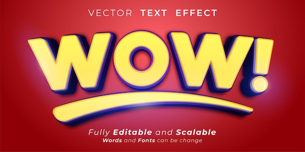 Effet De Texte Modifiable Wow Texte Concept De Style 3d