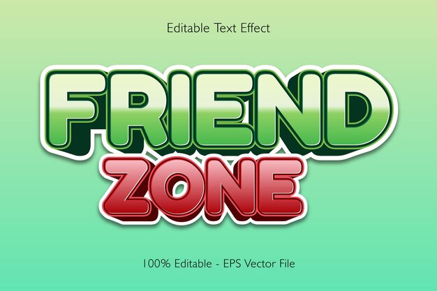 Effet de texte modifiable de la zone amie Conception de style de dégradé en relief 3 D