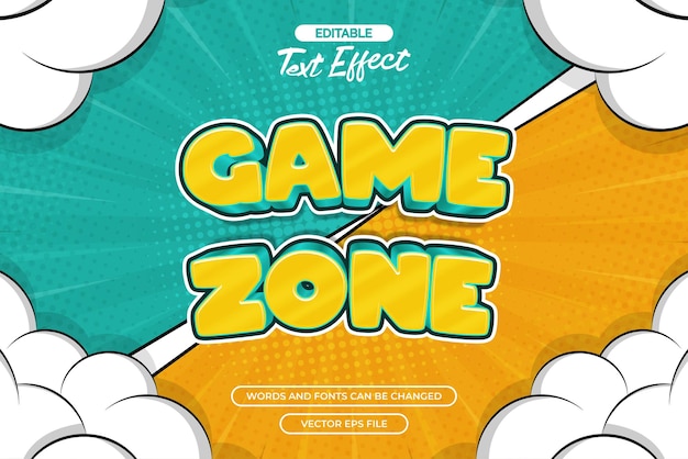 Effet de texte modifiable de la zone de jeu