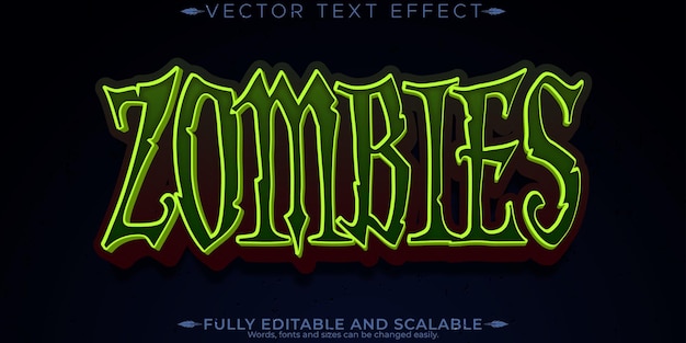 Effet de texte de monstre d'Halloween style d'horreur et de texte effrayant modifiable