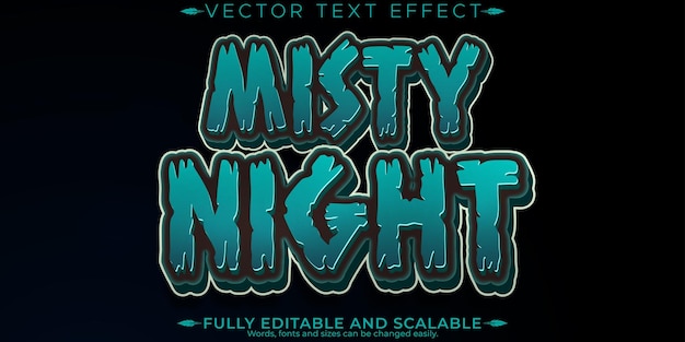 Effet de texte de monstre d'Halloween style d'horreur et de texte effrayant modifiable
