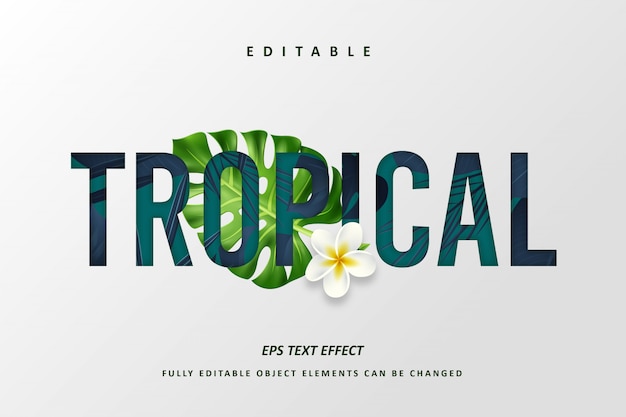 Effet de texte motif tropical