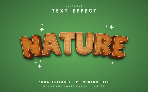 Effet De Texte Nature 3d Avec Motif En Bois