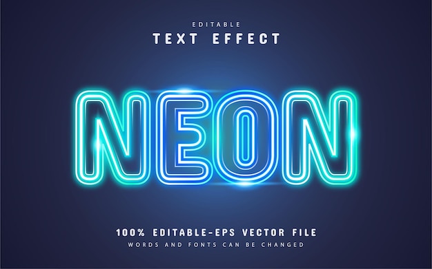 Effet De Texte Néon Bleu