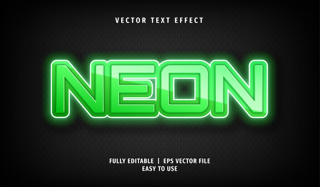Effet de texte néon, style de texte modifiable