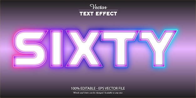 Effet de texte néon style de texte multicolore modifiable