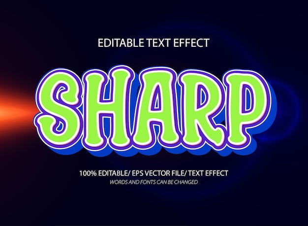 Effet de texte net modifiable et style de texte modifiable