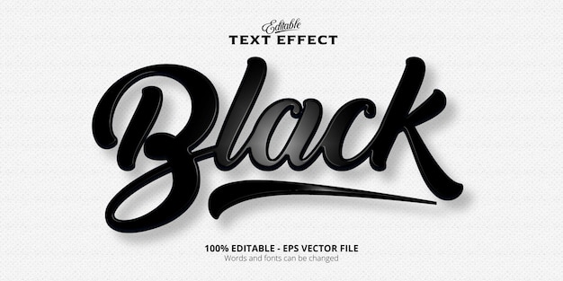 Effet De Texte Noir Effet De Texte De Style Plastique Modifiable