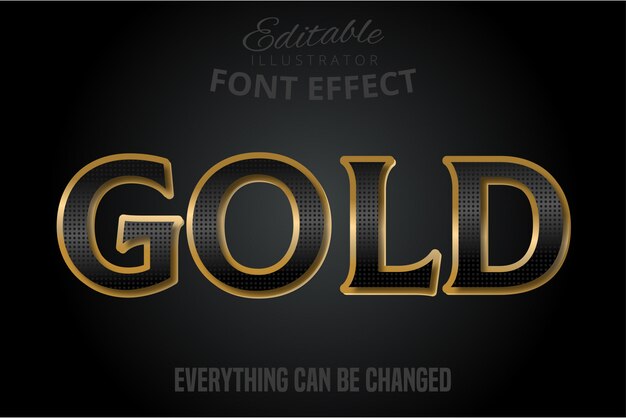 Effet De Texte Noir Avec Extrusion D'or