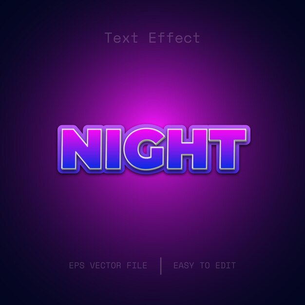Effet de texte de nuit style de texte jazz et blues modifiable
