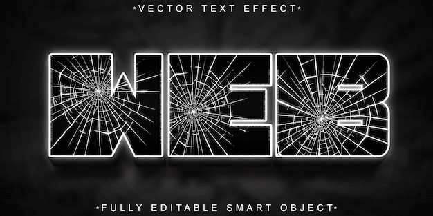 Effet De Texte D'objet Intelligent Entièrement Modifiable De Vecteur De Toile D'araignée