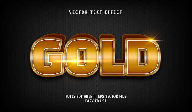 Effet de texte en or 3D, style de texte modifiable