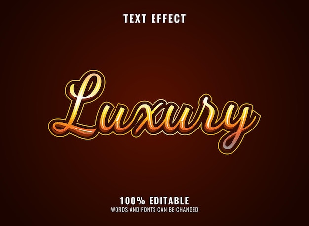 Effet de texte d'or de luxe de script