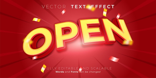 Effet De Texte Ouvert Style De Texte En Trois Dimensions Modifiable