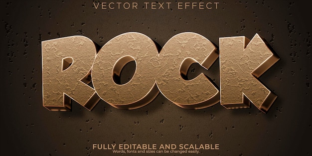 Effet De Texte De Pierre Fissurée Rock Modifiable Et Style De Texte Fissuré