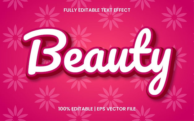 Effet de texte Pink Beauty, vecteur modifiable