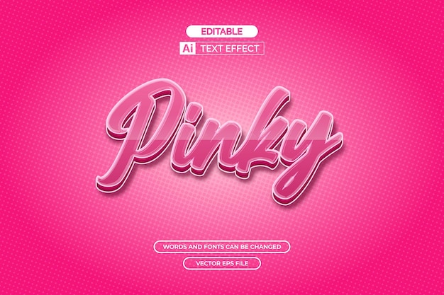 Vecteur effet de texte pinky