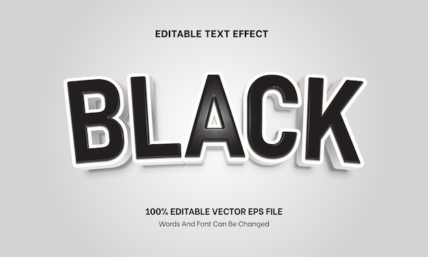 Effet de texte en plastique noir effet de texte modifiable
