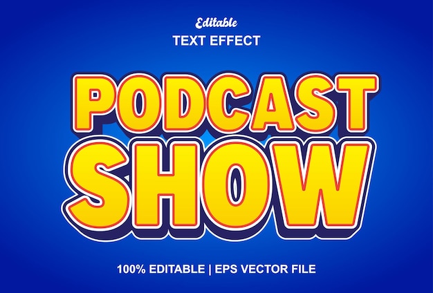 Effet de texte podcast avec couleur jaune modifiable