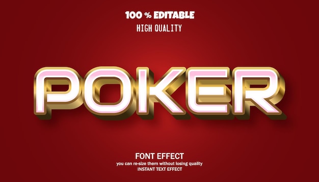 Effet De Texte De Poker, Style Graphique Rétro Moderne