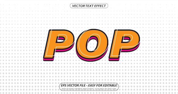 effet de texte pop art rétro audacieux pop style moderne