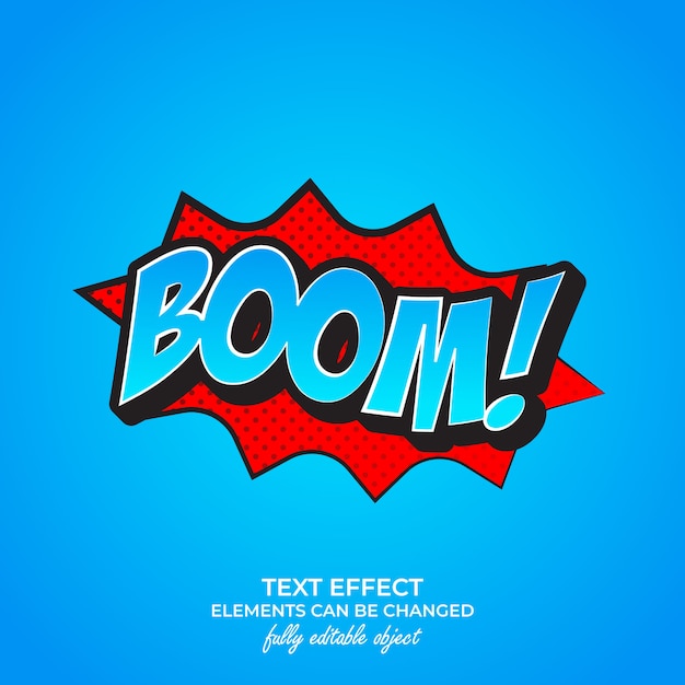 Vecteur effet de texte premium boom