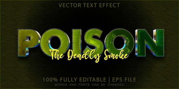 Vecteur effet de texte premium du film poison villain