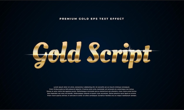 Effet De Texte Premium Gold Script