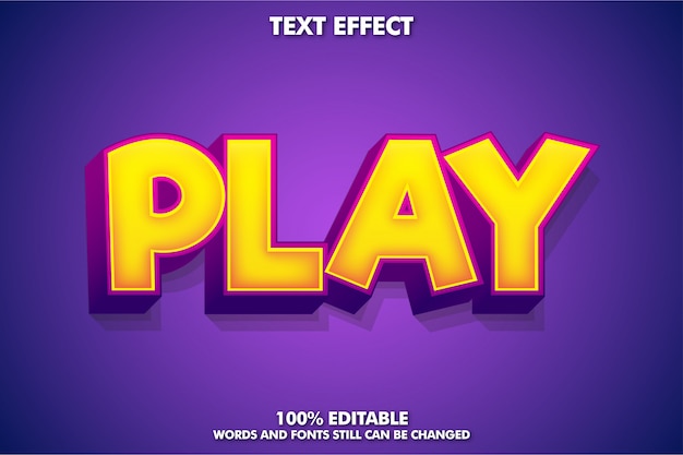 Vecteur effet de texte puissant avec style de jeu