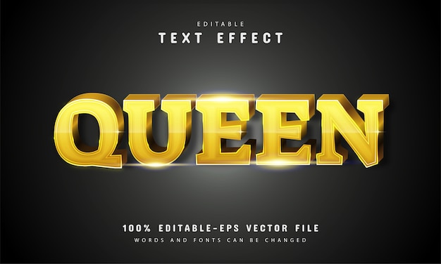 Effet de texte Queen avec couleur or