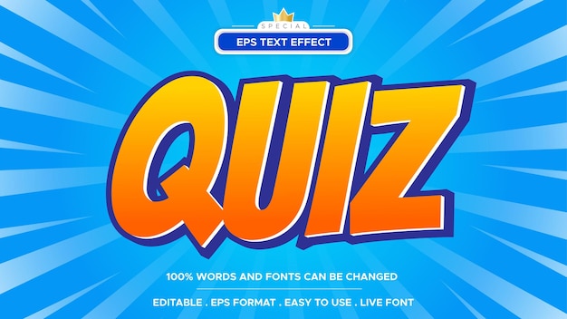 Effet De Texte De Quiz Modifiable