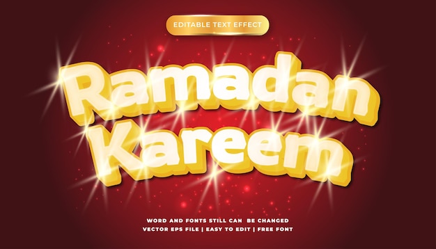 Effet De Texte Ramadan Kareem Or Brillant