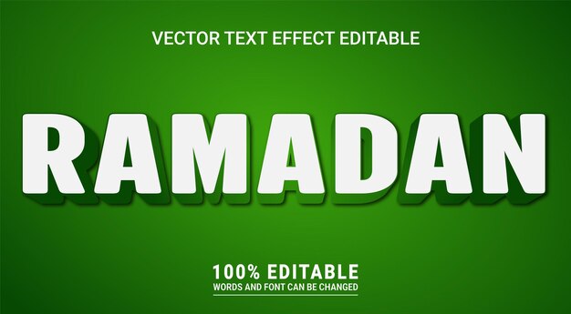 Effet de texte Ramadan vecteur modifiable