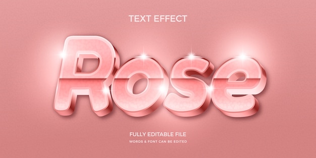 Effet De Texte Réaliste En Or Rose