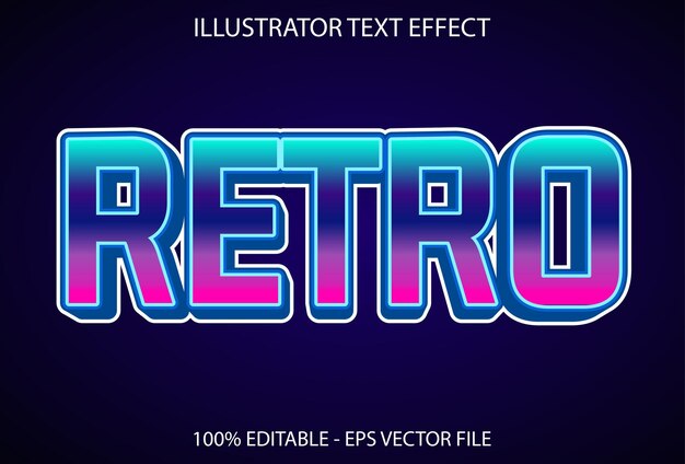 Effet de texte rétro de couleur bleue et rose modifiable
