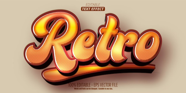 Effet de texte rétro modifiable style de texte vintage et ancien