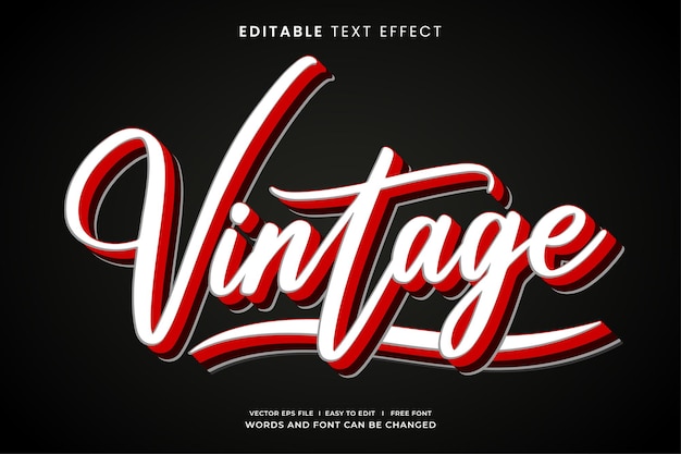 Effet De Texte Rétro Vintage - Effet De Texte Modifiable