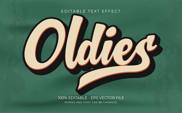 Effet De Texte Rétro, Vintage, Modifiable Et Style De Texte Vecteur Premium