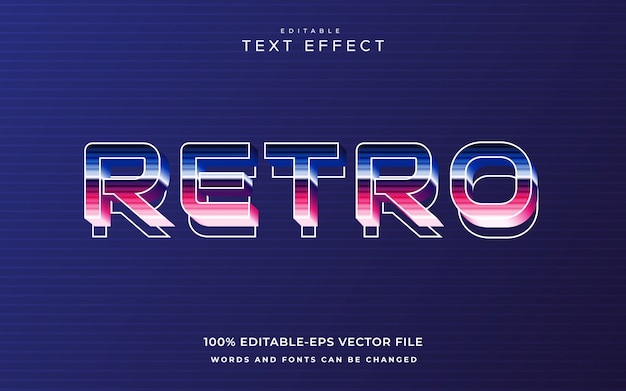 Vecteur effet de texte rétro